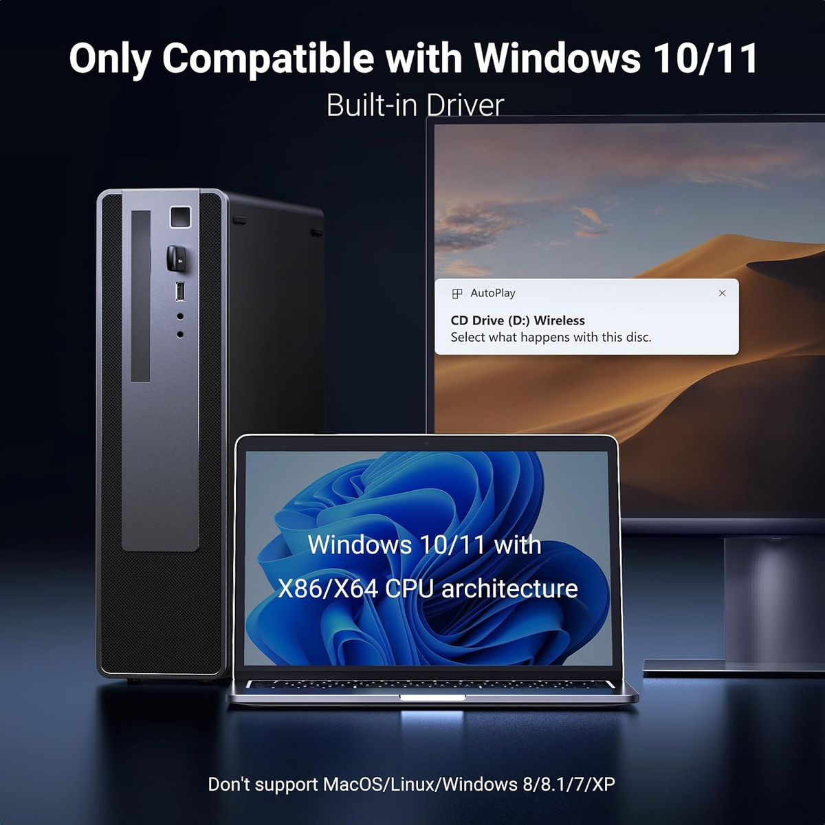 UGREEN AX900 WiFi 6 adapter Windows 10 and 11 built-in driver compatibility