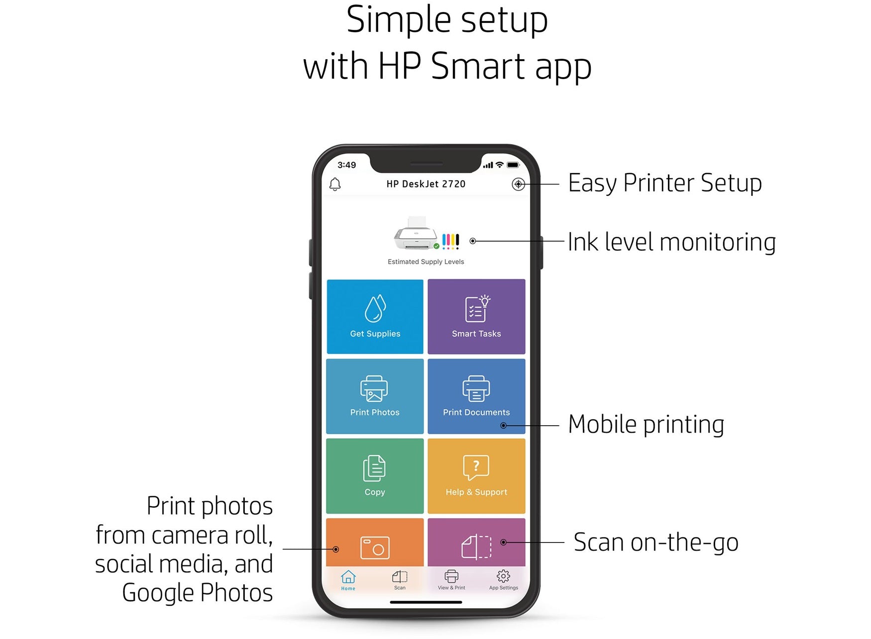 HP DeskJet 2810 Wireless All-in-One Printer with 2 months Instant Ink Trial