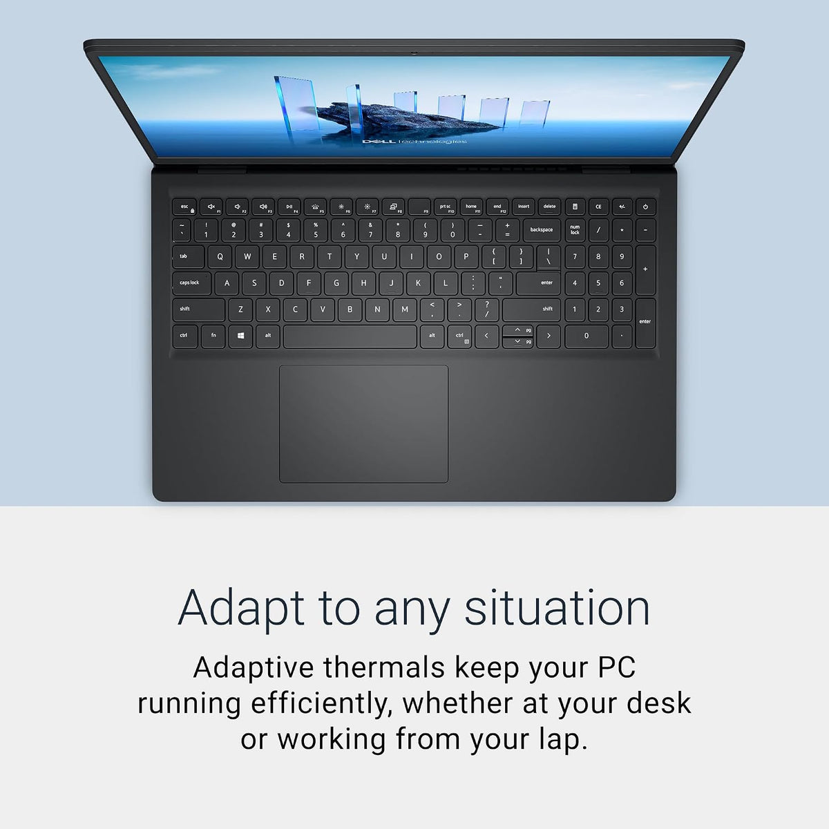 Dell 15 laptop product photo 2 – reference images from Intel Core i5 model; AMD Ryzen 5 configuration may differ