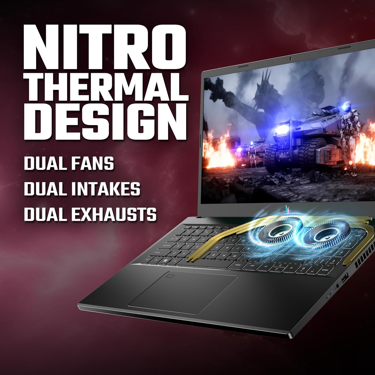Acer Nitro 15 Laptop - Intel Core i5, 16GB, 512GB SSD, Nvidia RTX 2050, 15.6-inch FHD, Windows 11