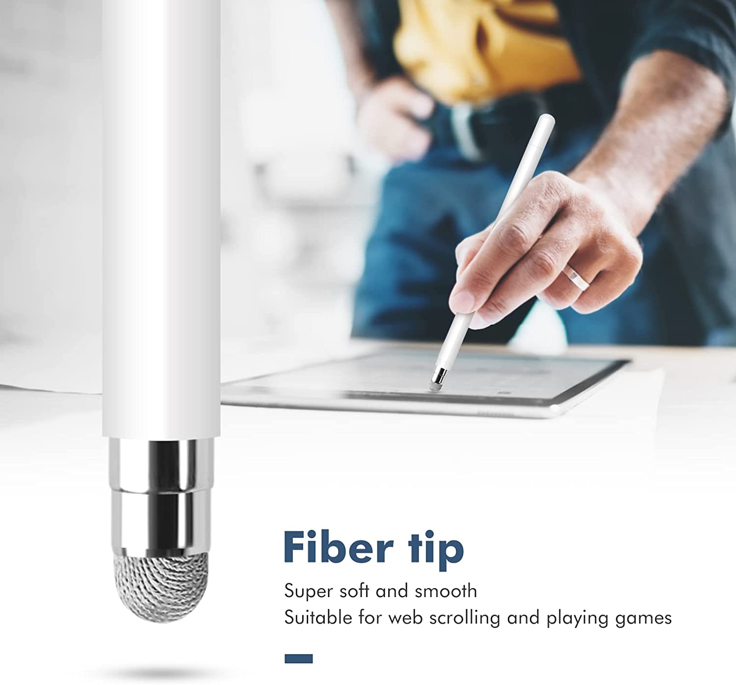 MEKO Stylus Pens for Touch Screens, Stylus Pen for iPad, Tablet Stylus Pencil with Magnetic Cap, High Sensitivity & Fine Point Universal for Android/Phone/iPad Pro/Air/Samsung/and All Devices (White)