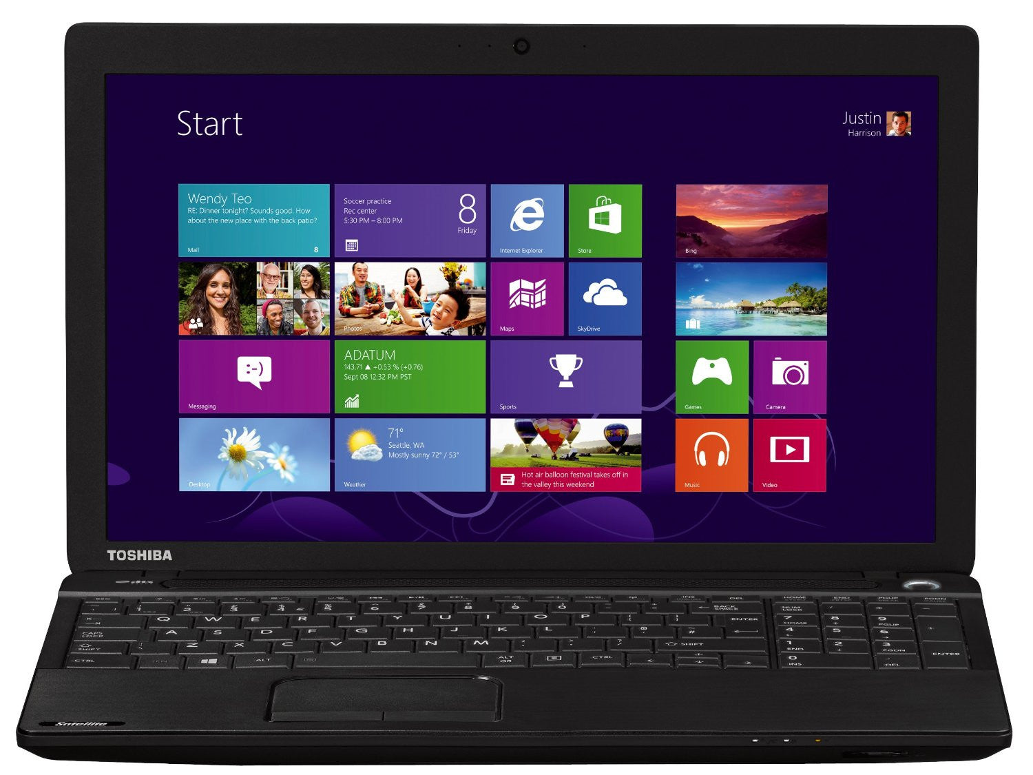 Toshiba Satellite C50D-A-133 15.6-inch Notebook (AMD E1-2100 1.0GHz, 4GB RAM, 500GB HDD, Windows 8.1)