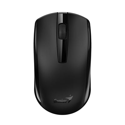 Genius ECO-8100 Wireless Rechargeable Mouse, 2.4 GHz with USB Pico Receiver, Adjustable DPI levels up to 1600 DPI, 3 Button with Scroll Wheel, Ambidextrous Design, Black