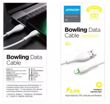 JoyRoom | Bowling Data Cable Series | 2.4A Lightning Cable | 2 Meter | S-2030M8 | White