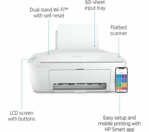 HP DeskJet 2710 All in One Wireless Inkjet Printer WiFi White